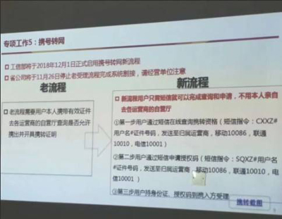 12月1日，工信部正式启用携号转网新流程