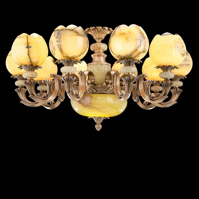 全铜云石玉石灯04